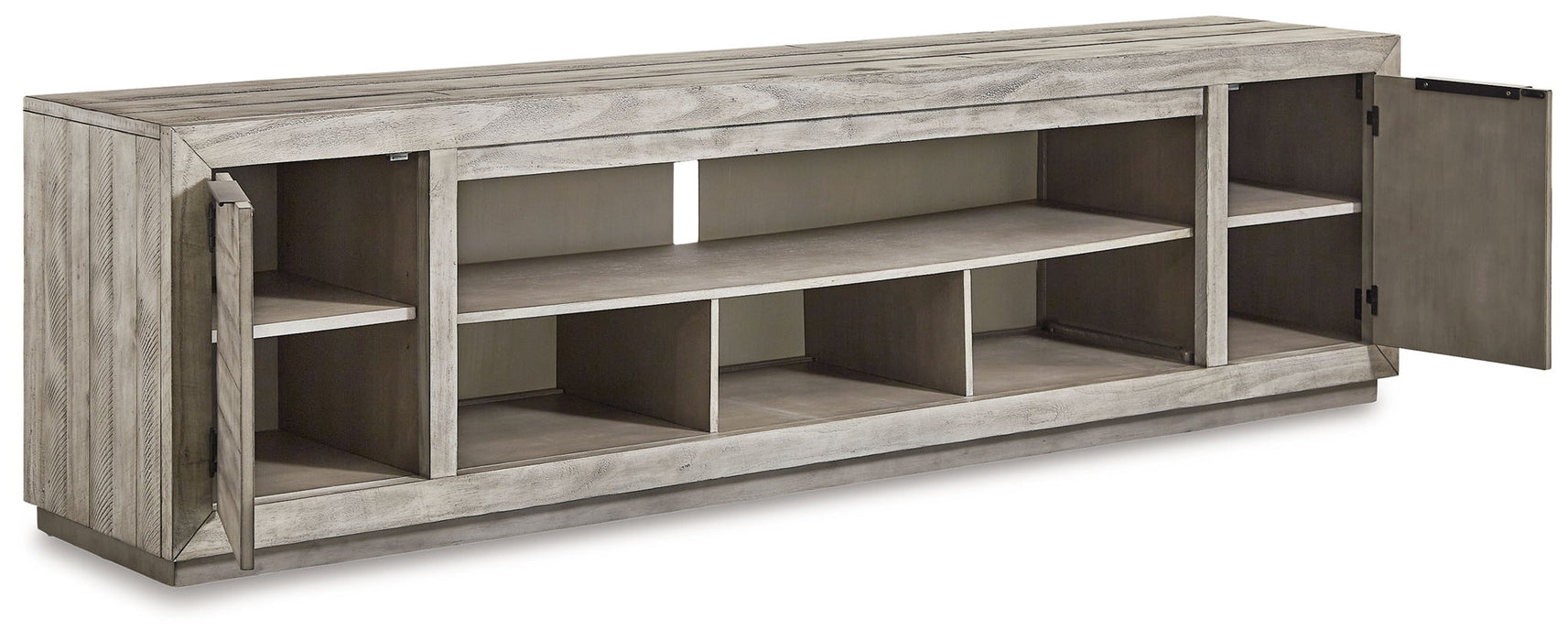 Naydell - XL TV Stand w/Fireplace Option - Gray Signature Design by Ashley®