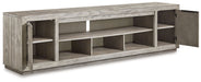 Naydell - XL TV Stand w/Fireplace Option - Gray Signature Design by Ashley®