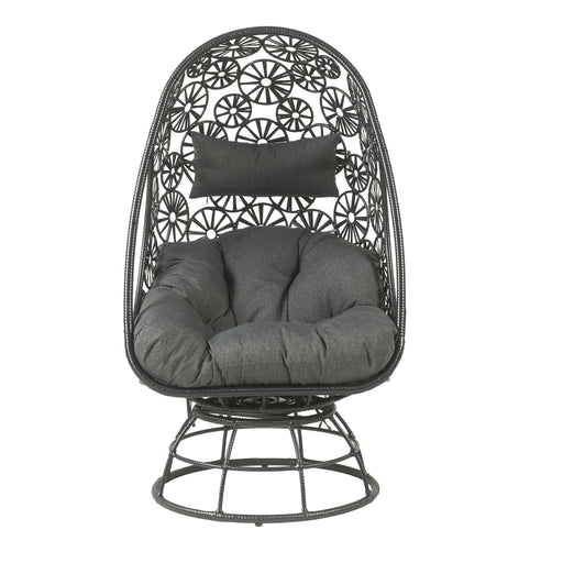 Hikre - Patio Lounge Chair & Side Table - Black / Charcoal Acme