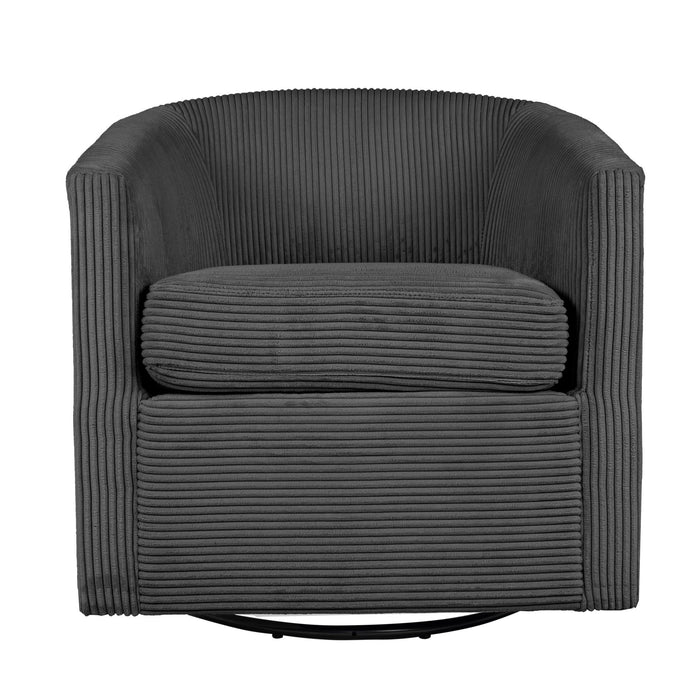 Swivel Accent Chair With U Backrest, Plush Cushion Living Room Furniture Home Essentials