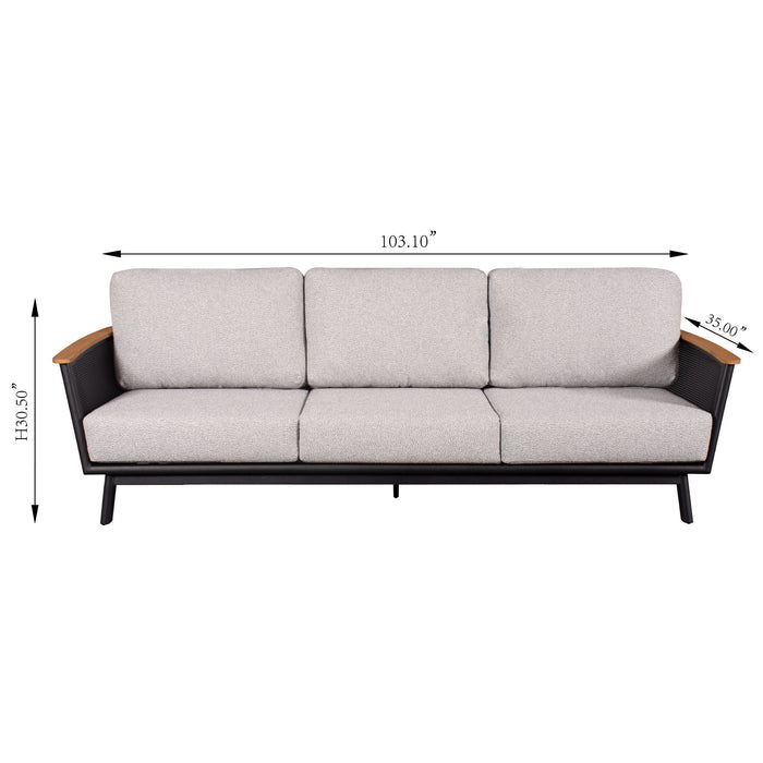 Sofa Set With Armrests - Black / Black Multi Home Essentials