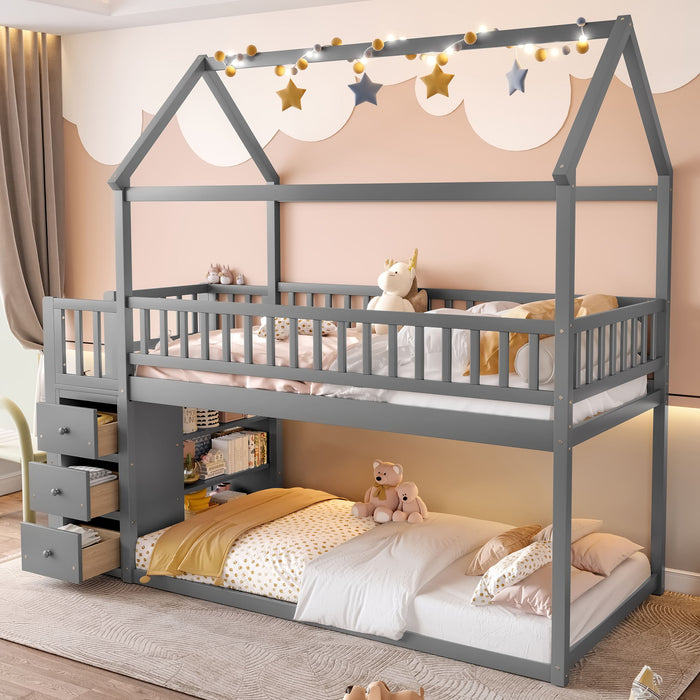 Bunk Bed With Shelves And Drawers, Storage Focused Design Home Essentials