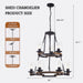 Wagon Wheel Chandelier, Ceiling Light With Adjustable Height - Black / Brown Daily Nest