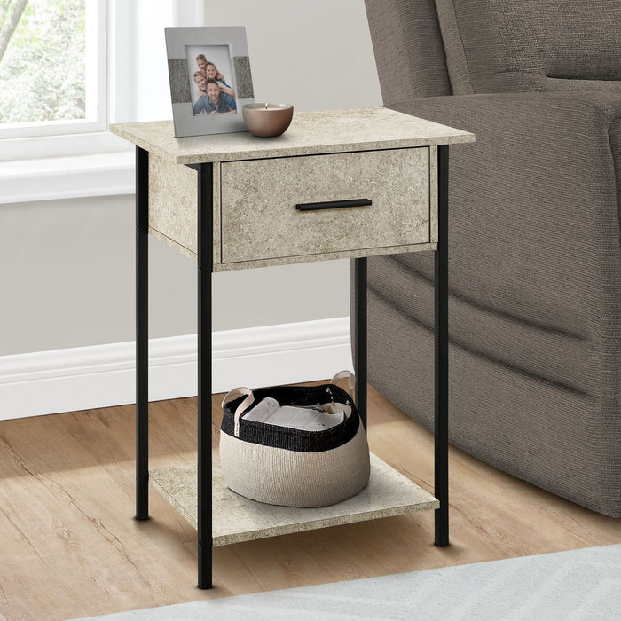 Contemporary 2 Tier Accent Table With Storage Drawer 8th Street