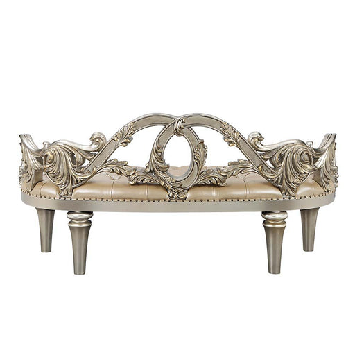 Danae - Bench - Champagne Synthetic Leather & Gold ACME