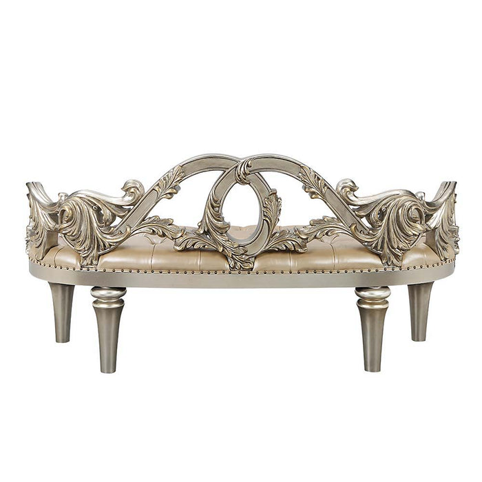 Danae - Bench - Champagne Synthetic Leather & Gold ACME