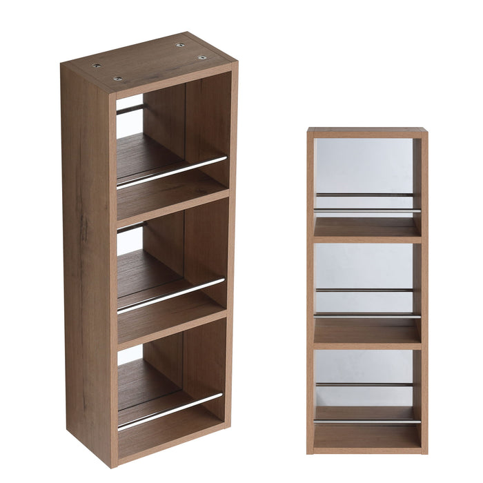 10" Wall Mounted Mirror Cabinet With Storage, Mirror - Imitative Oak Home Essentials