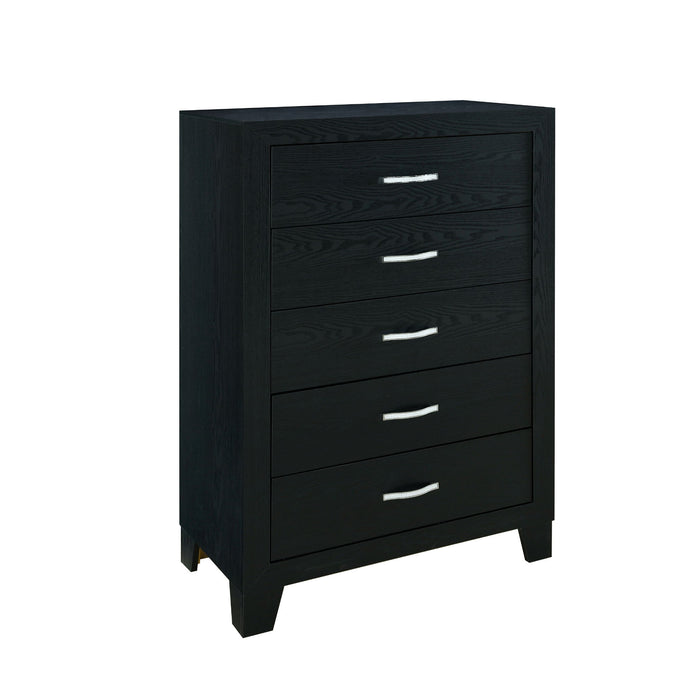 Carlos - 5 Pieces Queen Bedroom Set, Modern Design - Black Global Furniture USA
