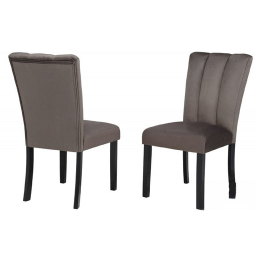 Dining Chairs With Pedestal Base (Set of 2) - Black / Brown Home Essentials