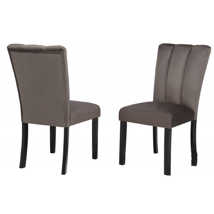 Dining Chairs With Pedestal Base (Set of 2) - Black / Brown Home Essentials