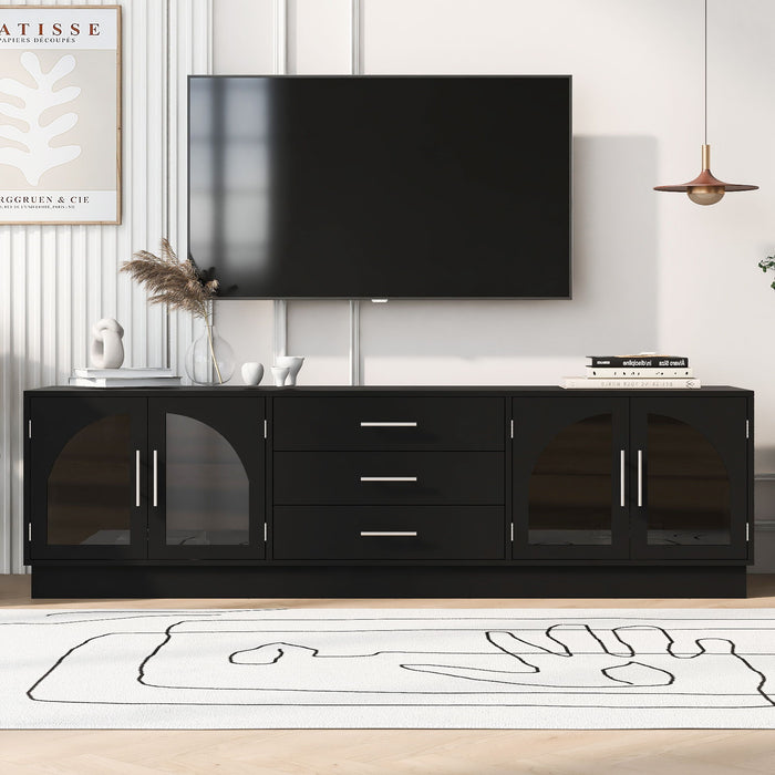 Modern Minimalist TV Stand, Entertainment Center Media Console Cabinet With Adjustable Shelves For Living Room Hearth and Haven