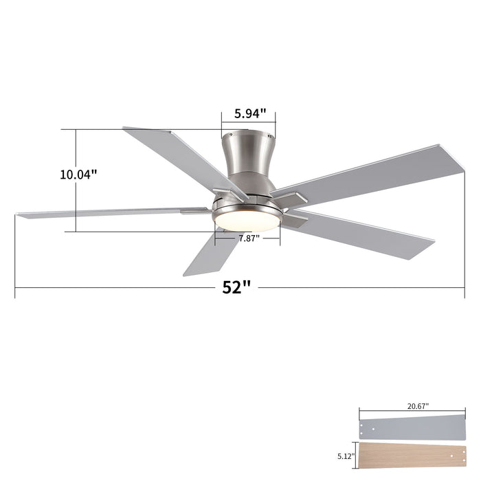 Reversible Quiet Motor Ceiling Fan Light With ABS Blades Daily Nest