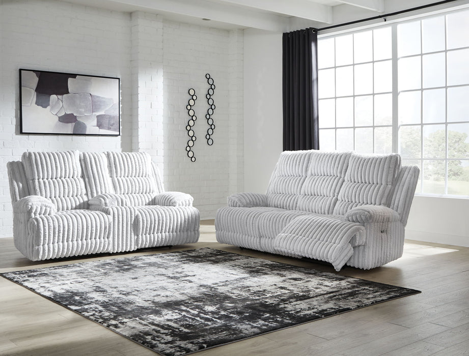 Rhines Falls - 2 Pc. - Power Reclining Sofa And Loveseat - Alloy Signature Design by Ashley®