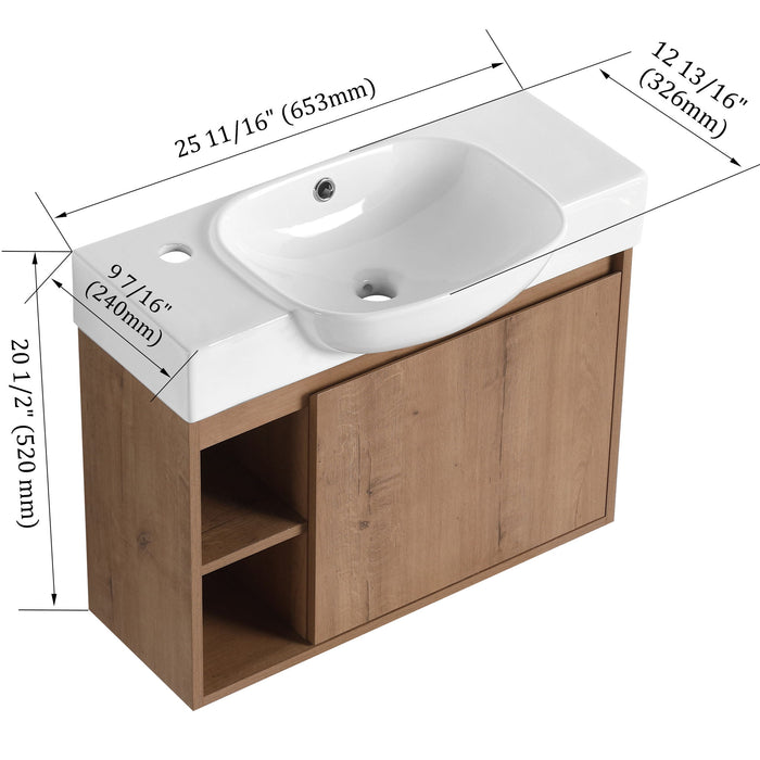 Sleek Design Freestanding Bathroom Vanity With Sink, Soft Close Door Home Essentials