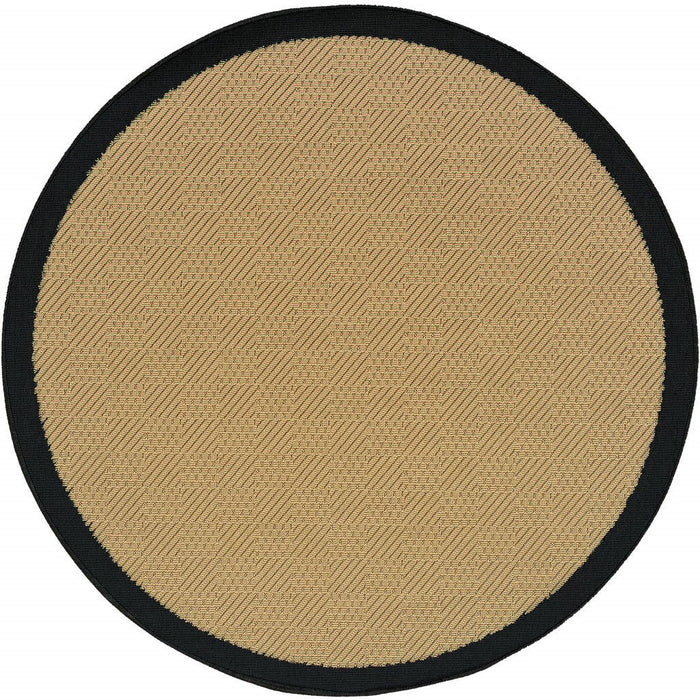 8' X 8' Indoor / Outdoor Area Rug - Beige / Black