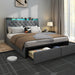 Floating Bed Frame With Rgb LED Light, 2 Storage Drawers & Headboard Shelf Home Essentials