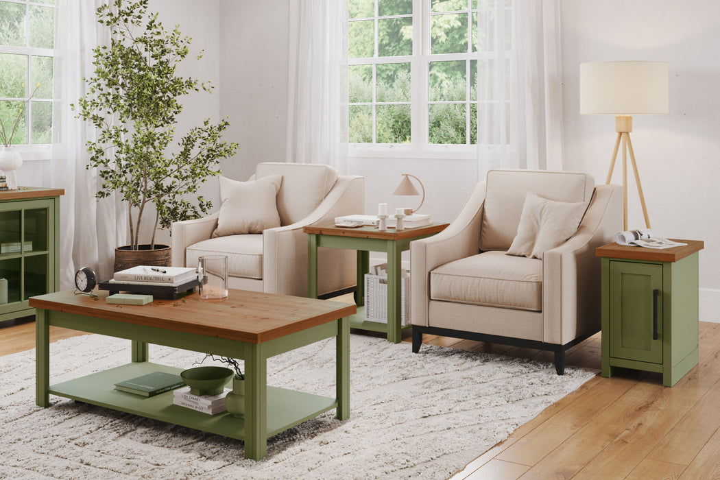 Vineyard - Coffee Table - Sage Green And Fruitwood