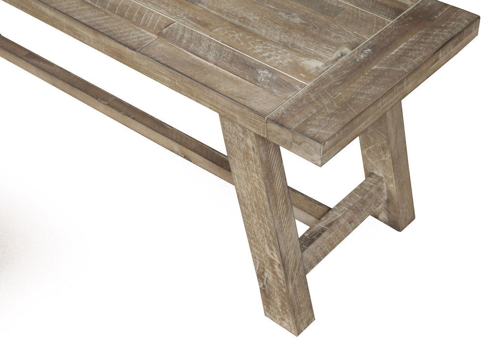 Distressed Solid Wood Dining Bench - Natural / Brown