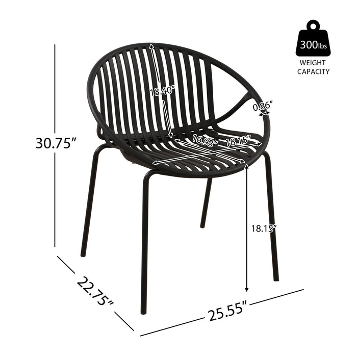 7 Piece Dining Set With Stackable Chairs Noble House