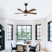 5 Blades Ceiling Fan With Lights Remote Control - Matte Black Daily Nest
