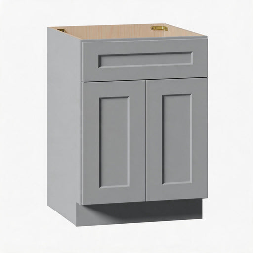 Shaker Base Cabinet With Soft Close Door And Drawer, Space Saving Unit - Gray Home Essentials