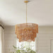 Chandelier With 7 Light E26 Base, Adjustable Height Wave Pendant Light For Living Room - Gold Daily Nest