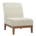 Upholstered Accent Chair - Beige / Walnut Noble House