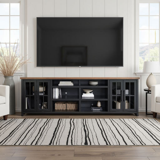 TV Stand Console For TVs Up To 100" - Black / Whiskey Home Essentials