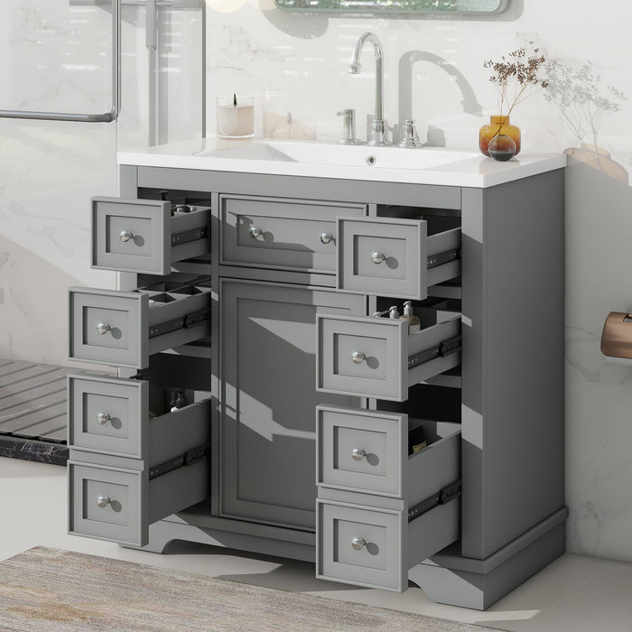 Modern Bathroom Vanity With Sink Combo, 6 Drawers And 1 Cabinet Hearth and Haven