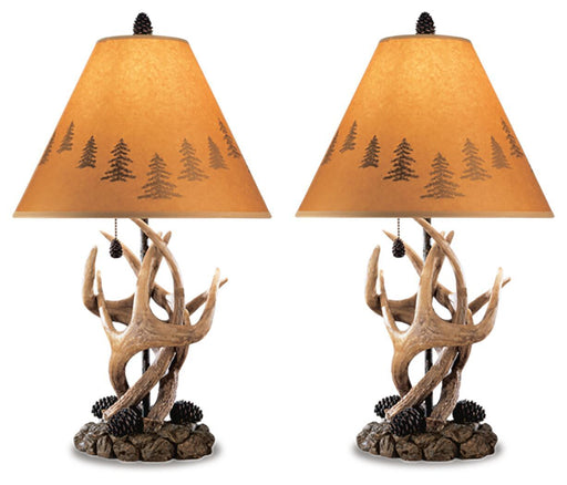 Derek - Poly Table Lamp (Set of 2) - Brown Signature Design by Ashley®