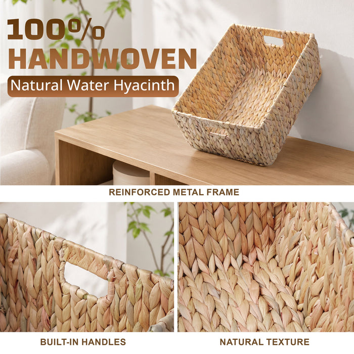 Storage Basket With Handles, Organizer Bin For Shelves Or Living Room - Light Brown Daily Nest