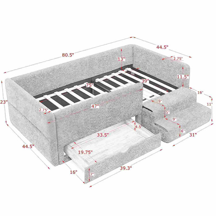 Safe Kids Bed With Guardrails And Storage Home Essentials
