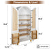 Tall Arched Cabinet With Rattan Doors & Adjustable Shelves Home Essentials