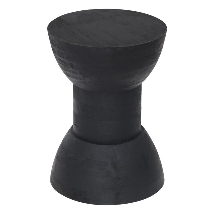 Solid Wood Backless Chair - Black