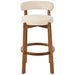 Bar Stool With Curved Backrest, Rounded Edges, And Footrest (Set of 2) - Beige / Walnut Hearth and Haven
