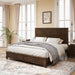 Platform Bed Frame & Tall Headboard Home Essentials