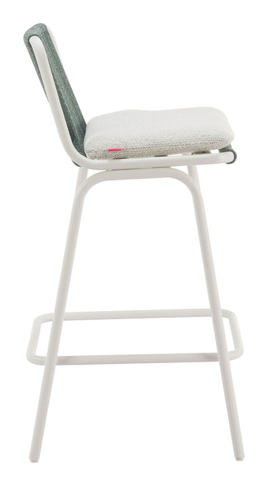 Luft - Outdoor Barstool (Set of 2) - White / Green Zuo Modern