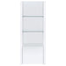 Lance - 3 Shelf Media Tower With Shelves And Hidden Cabinet - Gloss White Furniture Max