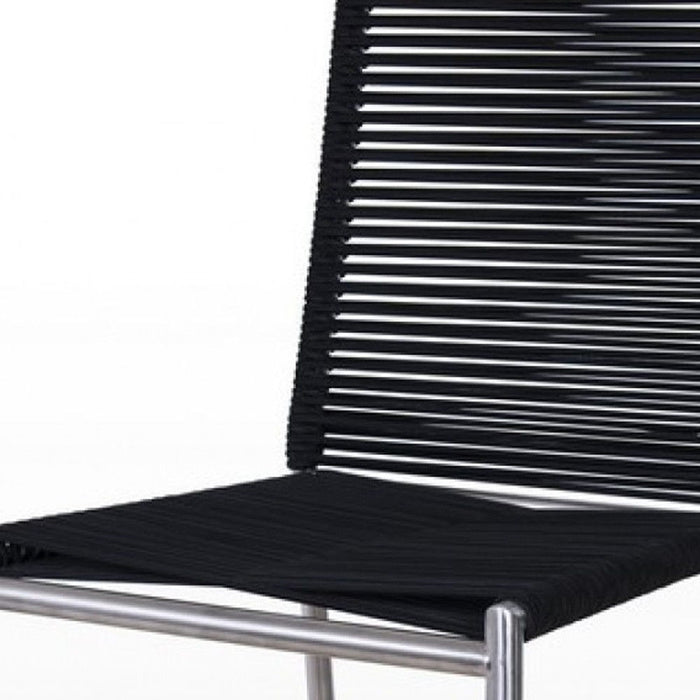 Stainless Steel Bar Height Bar Chair - Black / Silver