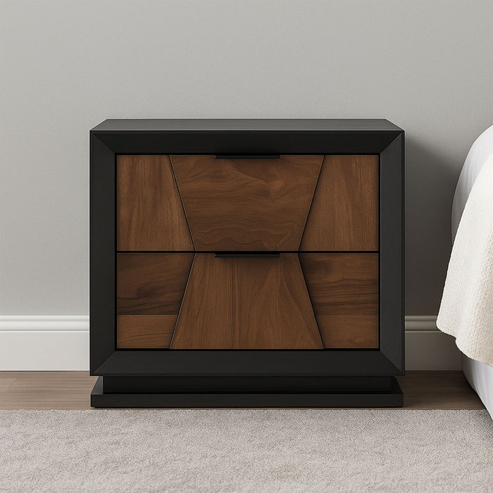 Houston - 2 Drawer Nightstand - Walnut Matrix Furniture Group