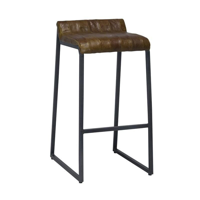 27" Iron Backless Counter Height Bar Chair - Brown / Black