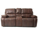 Power Reclining Loveseat With USB Port Leather Upholstered, Built In Cup Holder - Chocolate Home Essentials