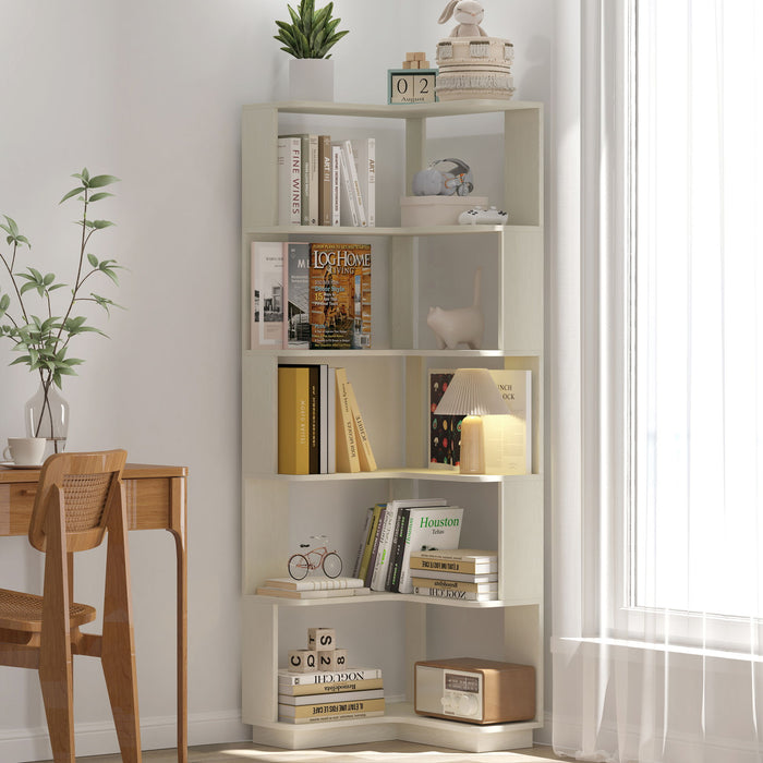 L-Shaped Corner Bookshelf Home Essentials