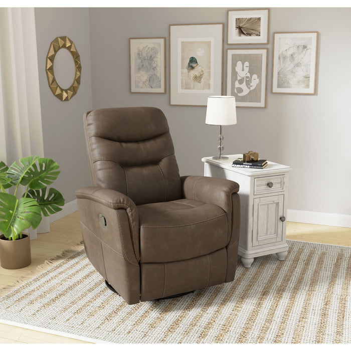 Ergonomic Shape Swivel Gliding Recliner Emerald Home