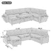 U - Shaped Convertible Sectional Sofa Bed With Storage, USB Charger & Cup Holders Hearth and Haven