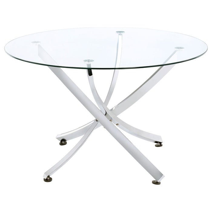Declan - Round Top Dining Table - Chrome Furniture Max