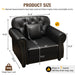 Sofa With Nailhead Trim And Rolled Armrests, Includes 1 Pillow - Black Home Essentials