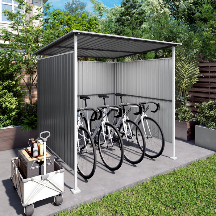 Outdoor Pergola, Bike Storage Shed, Grill Gazebo For Patio - Gray Daily Nest