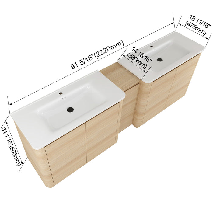 Soft Close Door Freestanding Bathroom Vanity With Sink, 1 Small Storage Cabinet Home Essentials