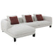 Mardi - Sectional Sofa With 6 Pillows - Maroon & Beige Tweed ACME